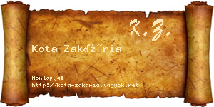 Kota Zakária névjegykártya